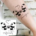 Cute panda family temporary tattoo sticker for arm and body art, waterproof body sticker - HA195
