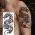 Waterproof dragon totem temporary tattoo sticker for arm and leg, realistic body art design. - NZ1047 / 19.8x9.6CM