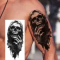 Halloween dark skull temporary tattoo sticker arm leg waterproof body art transfer decal - Halloween Dark Skull(NZ1060)