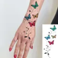 Colorful butterfly temporary tattoo stickers for hand wrist body art decorations. - Multi-Color Butterfly Style (FO158) / 15x7CM