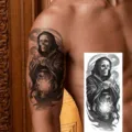 Halloween dark skull grim reaper temporary tattoo sticker waterproof for arm and leg. - Reaper Lantern(NZ1067)
