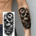 Dark Halloween skull temporary tattoo sticker waterproof body art for arm leg fake tattoo - Skull Eyeball(NZ1136)