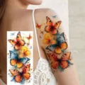 Waterproof watercolor butterfly temporary tattoo stickers for arm and body fashion art decor. - Watercolor Butterfly Style (NZ1018)