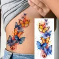 Watercolor butterfly temporary tattoo sticker, colorful body art for arm, leg and waist. - Watercolor Butterfly Style (NZ1020)