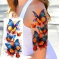 Watercolor butterfly temporary tattoo sticker for arm and leg body art decoration variant. - Watercolor Butterfly Style (NZ1021)