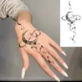Temporary tattoo sticker waterproof minimalist moon planet body art for hand back - Moon Star Style (FO205) / 15x7CM
