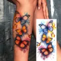 Watercolor butterfly temporary tattoo sticker set for arm and leg body art decoration design. - Watercolor Butterfly Style (NZ1022)