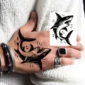 Temporary shark tattoo sticker for hand and arm, waterproof vintage tattoo art design for daily wear - HM162 (Shark)