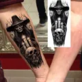 Halloween dark skull temporary tattoo sticker gothic witch arm leg body art waterproof decal - Skull Witch(NZ1171)