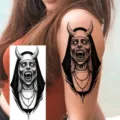 Halloween scary demonic nun tattoo sticker for arms and legs, realistic dark gothic body art. - Skull Nun(NZ1195)