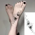 Water transfer tattoo sticker featuring smoke butterfly and cursive text for foot and hand use. - Smoke Butterfly Style (FO232) / 15x7CM