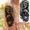 Halloween dark skull temporary tattoo sticker for arm and leg gothic body art decor - Skull Lantern(NZ1226)