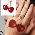 Waterproof cherry tattoo sticker for hand arm temporary body art fashion makeup accessory - HA262 / 8x8cm