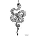 Snake temporary tattoo sticker geometric black line art body art waterproof design for hand neck - Snake Floral Pattern (SS912) / 9.8x5.8cm