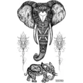 Autocollant de tatouage éléphant mandala géométrique temporaire imperméable pour bras et jambe. - SS350