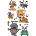 Colorful cartoon land animals temporary tattoo sticker for kids hands and neck fashion. - SW065 Cartoon Animals / 9.8x5.8cm
