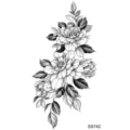 Adesivo per tatuaggio temporaneo floreale nero per arte corporea di mano collo design - SS742