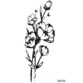 Adesivo per tatuaggio temporaneo floreale nero minimalistico arte lineare corpo SS702 - SS702