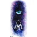 Adesivo tatuaggio temporaneo astronauta galassia acquerello body art impermeabile MZ133 - MZ133