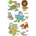 Colorful cartoon animal temporary tattoo sticker sheet, cute design for hands and body. - SW069 Cartoon Animals / 9.8x5.8cm