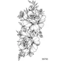 Tatuaggio temporaneo floreale adesivo arte corporea botanica nera variante SS750 - SS750