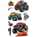 Fantastico foglio di tatuaggi temporanei camion mostro, adesivo impermeabile per braccio. - SW708 / 9.8x5.8cm