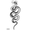 Waterproof temporary snake tattoo sticker black and white body art design for neck arm - Snake Floral Pattern (SS922) / 9.8x5.8cm