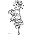 Adesivo per tatuaggio temporaneo con design creativo di colonna vertebrale e fiore nero. - SS711