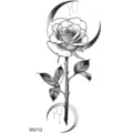 Adesivo per tatuaggio luna rosa nera body art tatuaggio temporaneo per braccio collo SS712 - SS712