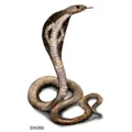 Water transfer temporary tattoo sticker featuring a realistic cobra snake design. - Snake Floral Pattern (SW269) / 9.8x5.8cm