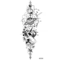 Tatuaggio temporaneo adesivo universo montagna geometrico linea nera impermeabile arte - MZ426
