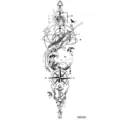 Adesivo per tatuaggio temporaneo oceano universo geometrico con bussola e ancora. - MZ428