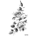 Adesivo per tatuaggio temporaneo con rosa nera e bianca per collo e mano design. - SS760 / 9.8x5.8cm