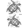 Autocollant de tatouage temporaire imperméable avec design de tortues de mer tribales art corporel. - SS366