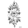 Autoadesivo floreale del tatuaggio temporaneo per mano e collo, design d'arte corporea. - SS761 / 9.8x5.8cm
