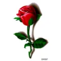 Adesivo per tatuaggio rosa rossa 3D arte corporea temporanea impermeabile per braccio - SW597