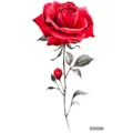Adesivo per tatuaggio temporaneo con fiore di rosa rossa per mano e collo arte corporea. - SW599