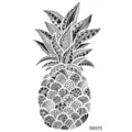 Autocollant de tatouage temporaire ananas henné noir et blanc, style art corporel mandala zen - SS370