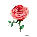Sticker tatuaggio rosa rossa temporaneo impermeabile arte corporea floreale per mano e collo - SW600