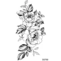 Adesivo per tatuaggio rosa nera arte corporea floreale adesivo di trasferimento per collo mano - SS768 / 9.8x5.8cm