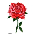 Adesivo per tatuaggio rosa rossa arte corporeale temporanea design floreale braccio - SW603