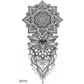 Tatouage temporaire mandala noir avec des motifs floraux et géométriques complexes. - SS375