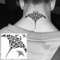 Tribal Manta Ray Temporary Tattoo Sticker Body Art Neck Waterproof Fake Tattoo for Adult - HA265