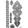 Feuille d'autocollants de tatouage henné temporaire avec motifs floraux noirs pour art. - 9.8x5.8cm / SS378