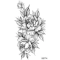 Tatuaggio temporaneo floreale adesivo linea fine disegno rosa per mano collo braccio corpo - SS774 / 9.8x5.8cm