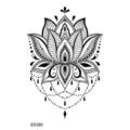 Autocollant tatouage lotus henné art corporel temporaire étanche design floral minimaliste bras - 9.8x5.8cm / SS380