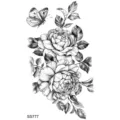 Adesivo per tatuaggio temporaneo farfalla rosa schizzo in bianco e nero per mano e collo. - SS777 / 9.8x5.8cm