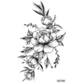 Adesivo per tatuaggio temporaneo floreale con elegante design a schizzo di rosa per il corpo. - SS785 / 9.8x5.8cm