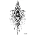 Autocollant tatouage temporaire henné lotus mandala art corporel étanche style nouveau - 9.8x5.8cm / SS388