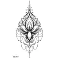 Tatouage temporaire lotus henné autocollant art corporel imperméable faux tatouage floral. - 9.8x5.8cm / SS393